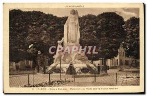 Old Postcard Flers Delaunay Square War Memorial Pour La France 1870 1914 Mili...