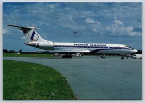 Airplane Postcard Vietnam Airlines Airways Tupolev 134 VN-A126 at Singapore FN31