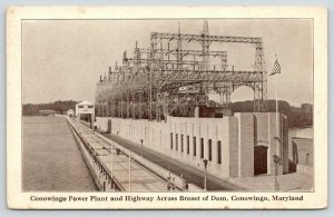 Conowingo Maryland~Conowingo Power Plant & Highway Across Breast of Dam~1930s 