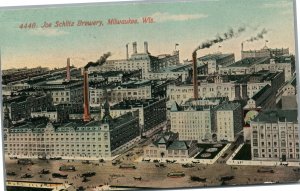 MILWAUKEE WI JOE SCHLITZ BREWERY ANTIQUE POSTCARD