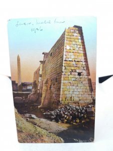 The Pylon of Rameses II The Temple of Luxor Egypt Vintage Colour Postcard 1926