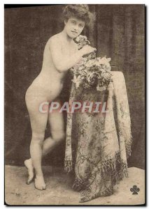 Postcard Old erotic Nude Woman