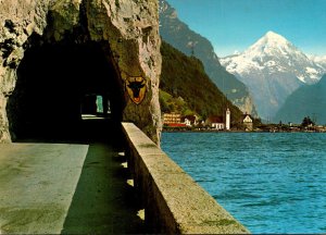 Switzerland Axenstrasse mit Fluelen and Bristenstock