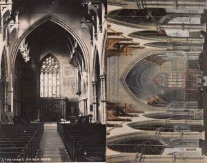 Organ & Altar St Patricks Church Hove Sussex Antique Old Real Photo 2x Postcard