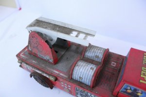 Fire Truck Vintage Metal Selling for Parts or Repair Non Working 13 1/2 Long