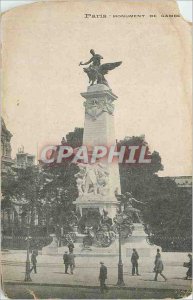 Postcard Old Paris Monument Gambetta