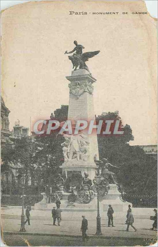 Postcard Old Paris Monument Gambetta