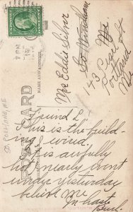 Cape Elizabeth ME Horses & Wagon, Real Photo Postcard