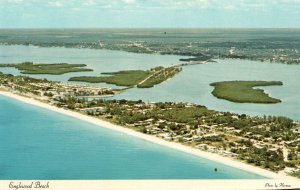 Postcard Aerial View Azure Blue Gulf Of Mexico And Eaglewood Beach Florida