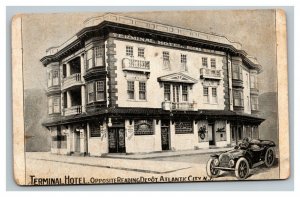 Vintage 1910's Advertising Postcard Terminal Hotel Atlantic City New Jersey