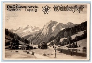 1929 Airplane Club Mountains Leipzig Germany Posted Vintage RPPC Photo Postcard