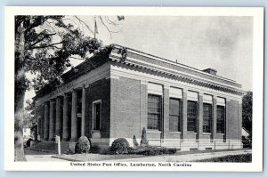 Lumberton North Carolina Postcard United States Post Office 1940 Vintage Antique