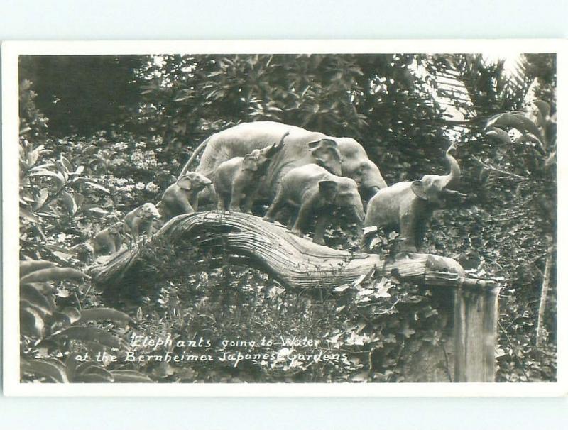 Pre-1942 rppc JAPANESE GARDENS Pacific Palisades - Los Angeles CA i6257