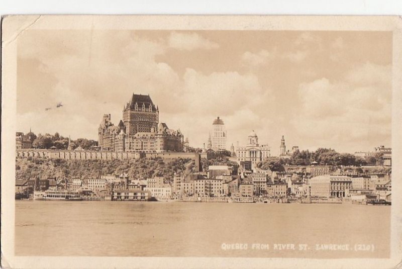 Postcard RPPC Quebec From River St Lawrence Canada