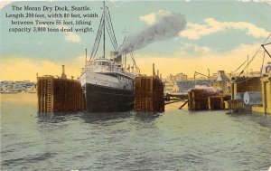 Moran Dry Dock Steamer Seattle Washington 1914 postcard