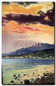 Old Postcard Menton Sunset