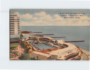 Postcard Pool and Cabanas at the Fabulous Fontainebleau Hotel Miami Beach FL USA