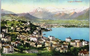 Switzerland Lugano-Paradiso Vintage Postcard C158
