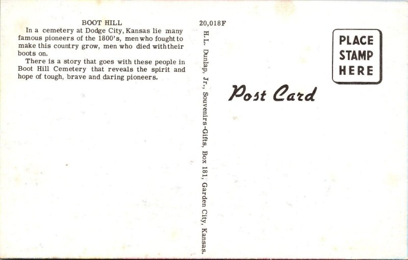 Boot hill Dodge City Kansas Postcard PC108