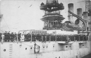 H60/ Ship RPPC Postcard U.S.S. New Hampshire Battleship c1915  107