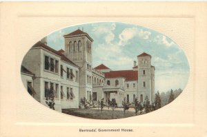 Vintage Postcard Bermuda Government House Embossed Oval Vignette JH Bradley Co.