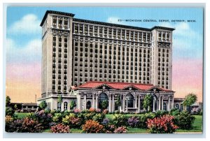 1940 Michigan Central Depot Detroit Michigan MI Vintage Posted Postcard