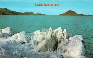 Lake Altus Ice At Quartz Mountain State Park In Wintertime Cool Wind OK Postcard