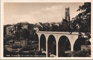 Switzerland Fribourg Et Pont De Zaehringen Vintage RPPC 09.13