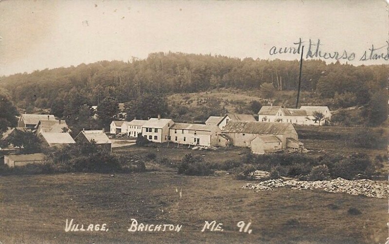 Brighton ME Village View Eastern Illustrating Real Photo Postcard