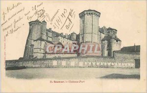 Postcard Old Saumur Chateau Fort (map 1900)