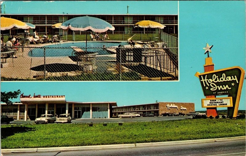 Phillipsburg New Jersey Holiday Inn Vintage Postcard 1969 Pool Advertising Multi