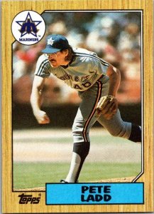 1987 Topps Baseball Card Pete Ladd Seattle Mariners sk3334
