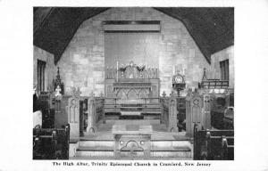 Cranford New Jersey Trinity Episcopal Church High Altar Antique Postcard K15484