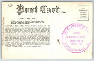 W.E. Jones & Son - Pianos, Sewing Machines - Loudonville, Ohio  Postcard