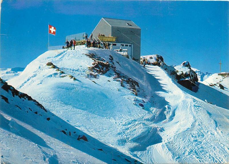 Switzerland Lenzerheide Valbella Gipfelstation der Parpaner Rothornbahn cableway
