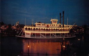 Disneyland, C-3, Mark Twain Boat at Night, Frontierland, Old Postcard