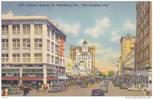 ST. PETERSBURG, Florida, 1930-1940's; Central Avenue, Kress, Drug Store, Clas...