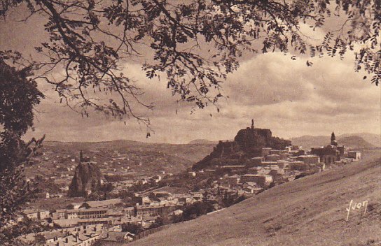 France Le Puy General View The St-Michel d'Aiguilhe and Corneille Rocks