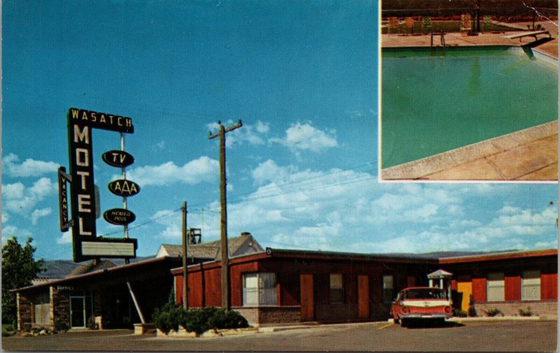 Wasatch Motel Heber City Utah Postcard PC414