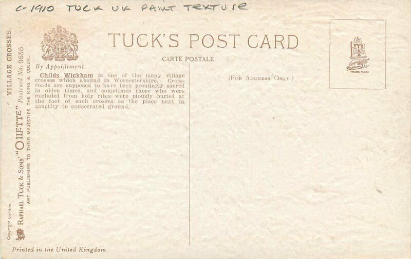 C-1910 Paint Texture Tuck UK Village Cross Worcester #9535 Postcard 21-2002