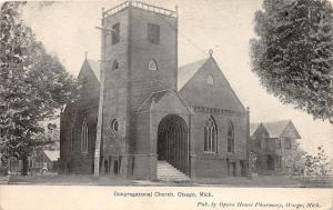 B29/ Otsego Michigan Mi Postcard c1910 Congregational Church Building