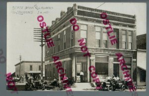 Laurens IOWA RPPC 1908 STATE BANK Main Street nr Pocahontas Sioux Rapids IA