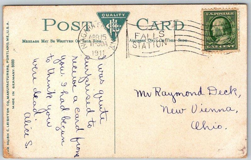 Niagara Falls NY 1911 Postcard Upper Steel Arch Bridge