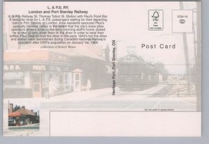 L&PS Railway Talbot Street Station, Paul's Food Bar, St Thomas Ontario Postcard