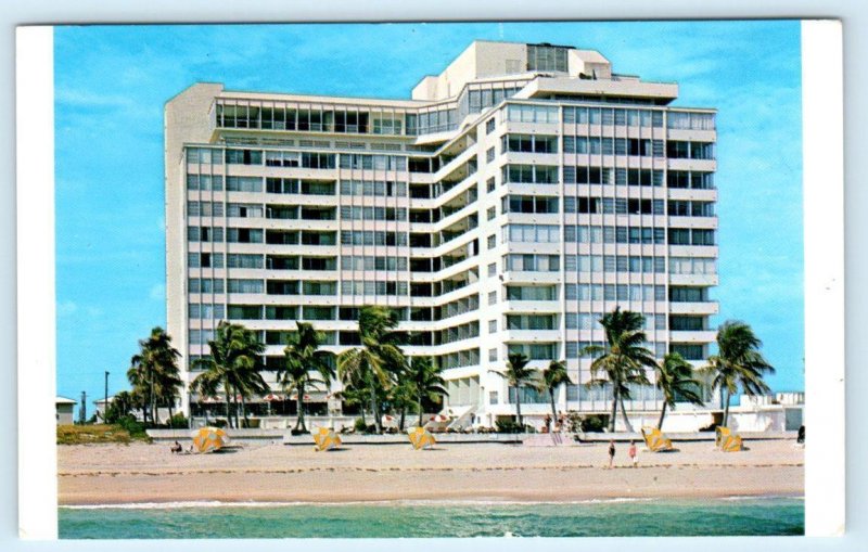 FORT LAUDERDALE, Florida FL ~ Roadside OCEAN MANOR HOTEL 1969 Postcard