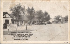 Corbin Kentucky Yeary's Tourist Court Service Station Cafe Motel Postcard Z30
