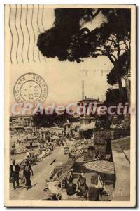 Old Postcard Juan Les Pins Bain De Soleil