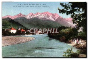 Old Postcard The Mont Blanc and Arve View Of St Martin In Sallanches