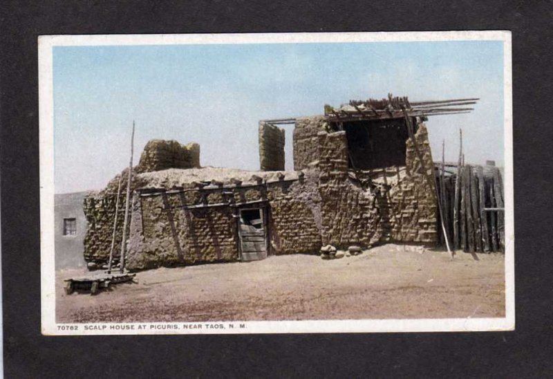 NM Scalp House Pueblo Picuris near Taos New Mexico Postcard