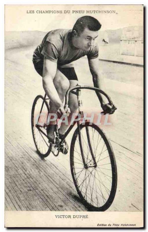 Postcard Old Bike Cycle Cycling Tire Hutchinson Victor Dupre